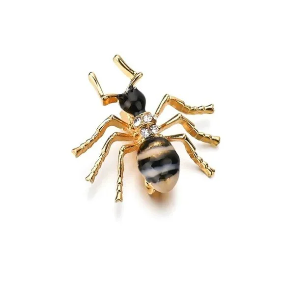 Ant Bug Rhinestone Enamel Pin Broach - Picture 1 of 3